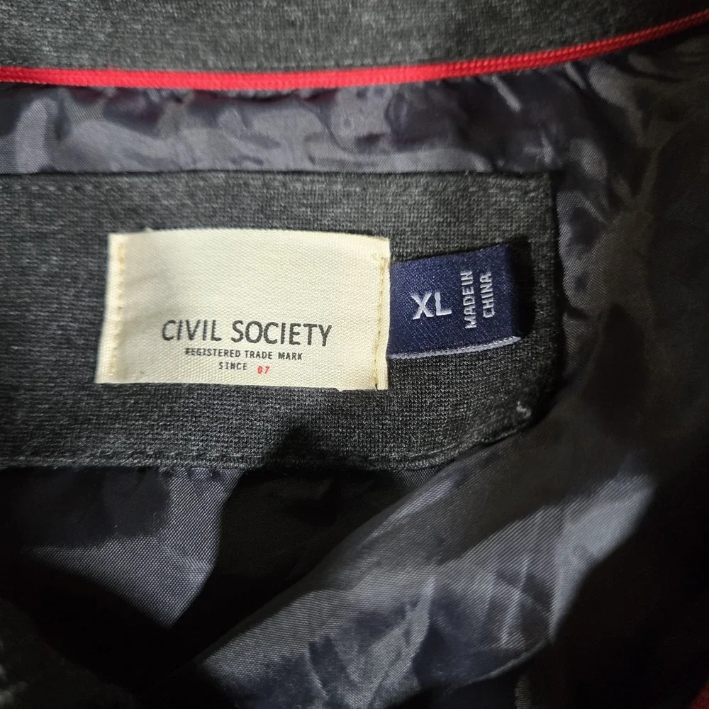 Civil‎ Society Bennett Knit Shirt Jacket, Color Dark Heather Gray, Size XLarge